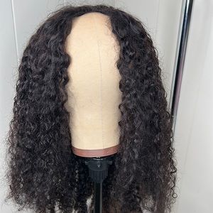 Curly v part wig